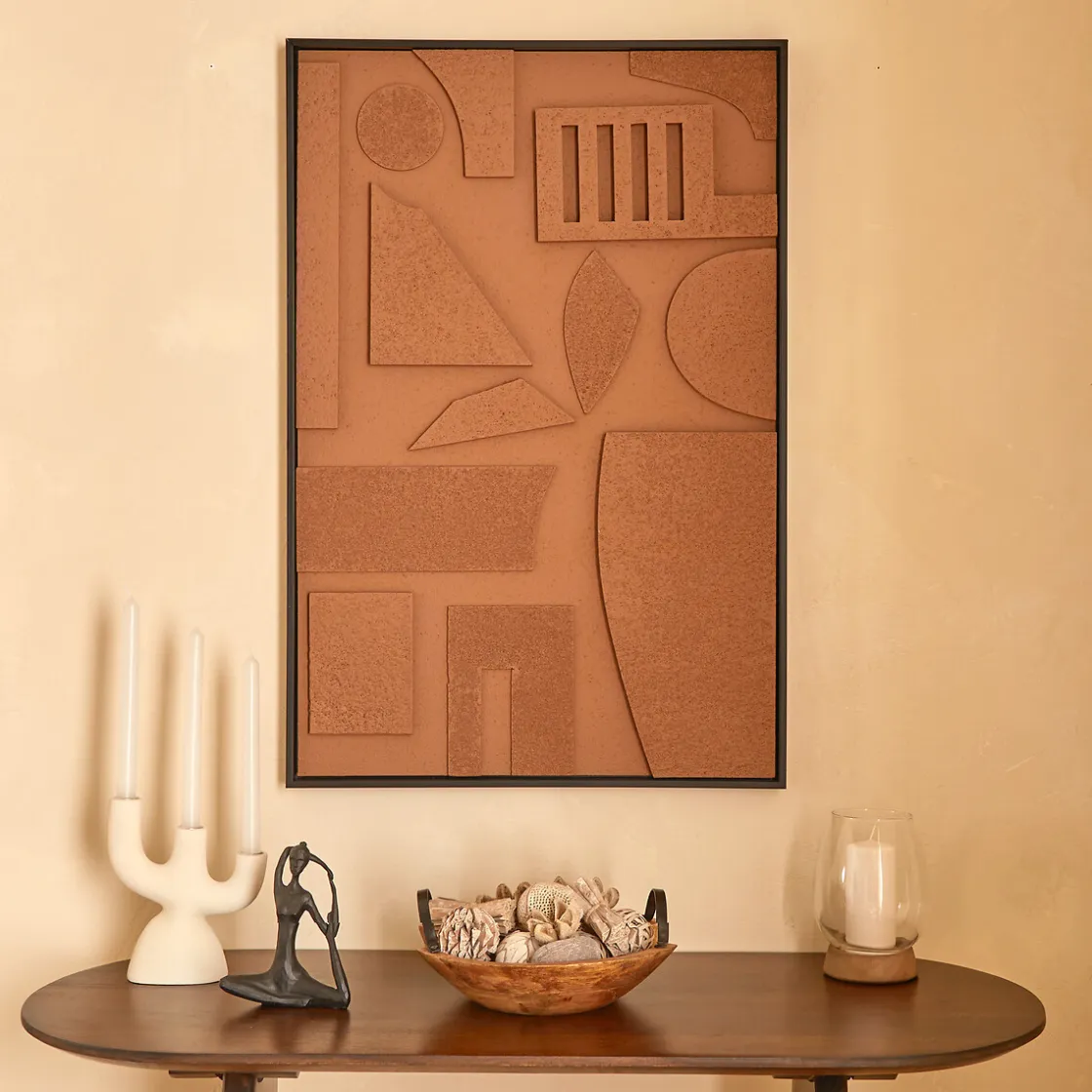 atmosphera Lienzos Y Cuadros Decorativos>Cuadro decorativo 3D JILANI marrón 90x60cm