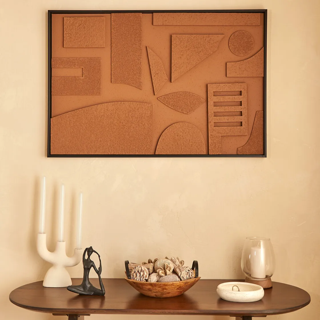 atmosphera Lienzos Y Cuadros Decorativos>Cuadro decorativo 3D JILANI marrón 90x60cm