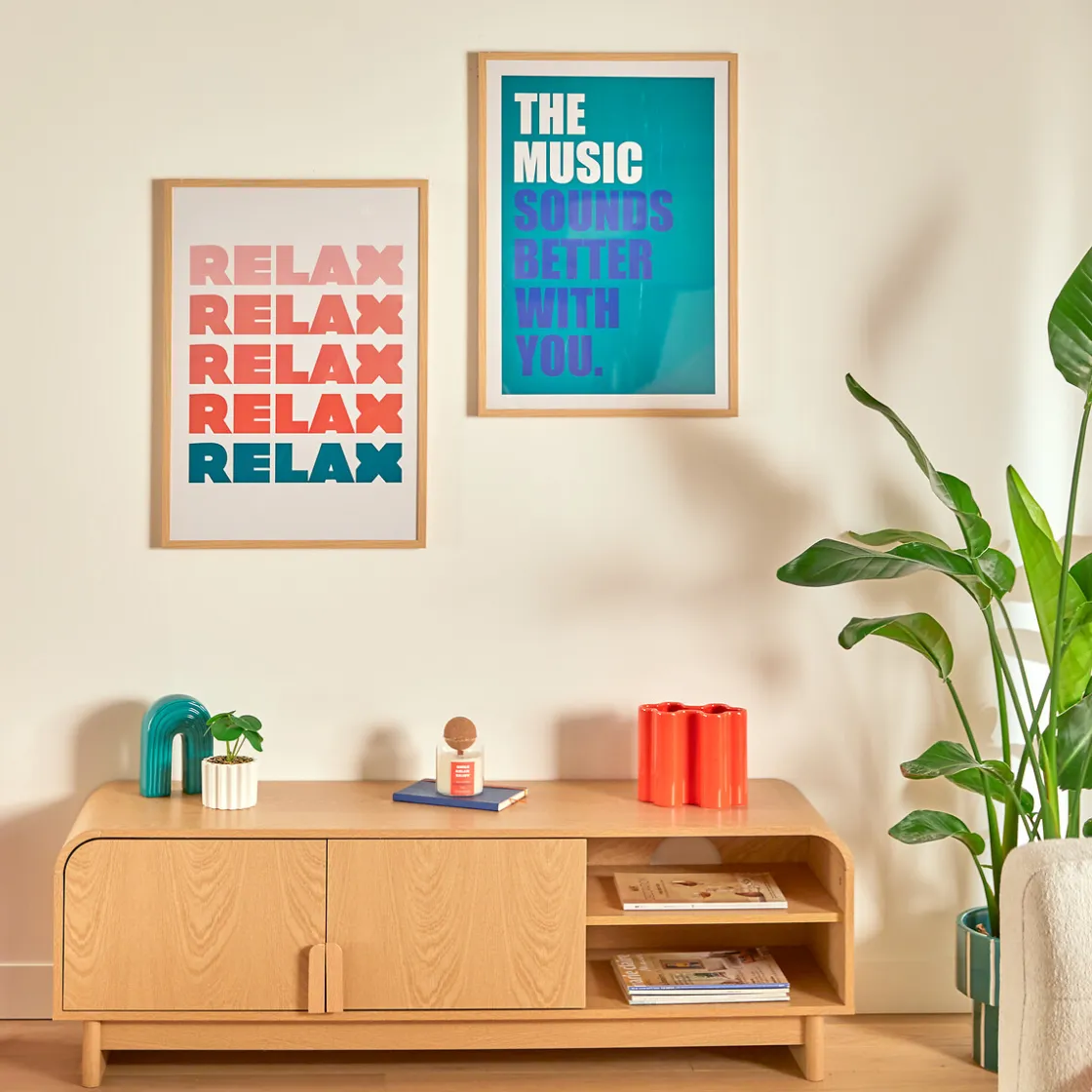 atmosphera Lienzos Y Cuadros Decorativos>Cuadro decorativo relax DARIUS coral 50x70cm