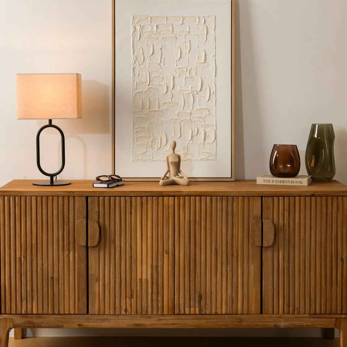 atmosphera Lienzos Y Cuadros Decorativos>Cuadro decorativo TALIMA beige 60x90cm