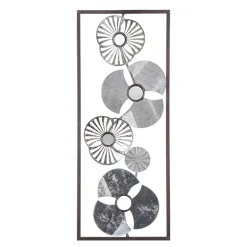 atmosphera Lienzos Y Cuadros Decorativos>Cuadro Metálico Plateado Flor 25x61Cm