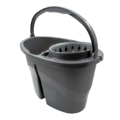 Auxiliares De Limpieza>Cubo Con Escurridor Y División Gris 16L