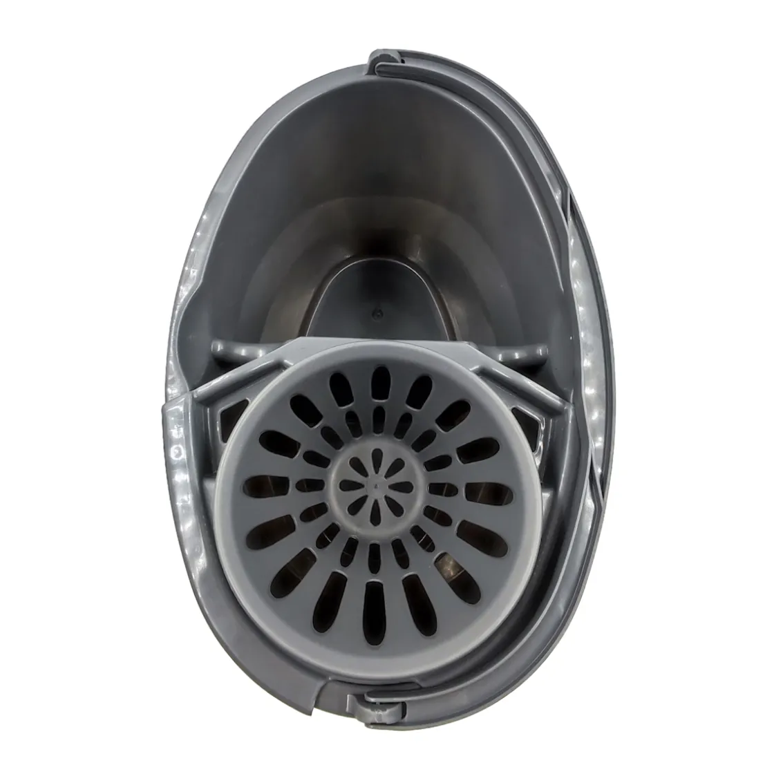 Auxiliares De Limpieza>Cubo Con Escurridor Y División Gris 16L