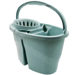 Auxiliares De Limpieza>Cubo Con Escurridor Y División Azul 16L