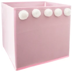 atmosphera4kids Almacenamiento>Cubo De Almacenaje C/Pompones 29x29Cm