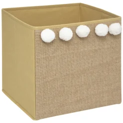 atmosphera4kids Almacenamiento>Cubo De Almacenaje C/Pompones 29x29Cm