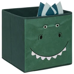 atmosphera4kids Almacenamiento>Cubo De Almacenaje Dino Verde 29x29Cm