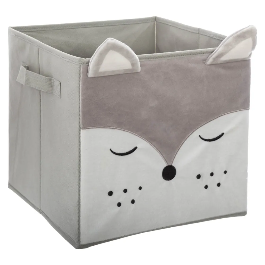 atmosphera4kids Almacenamiento>Cubo De Almacenaje Zorro Gris 29x29Cm