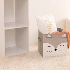 atmosphera4kids Almacenamiento>Cubo De Almacenaje Zorro Gris 29x29Cm