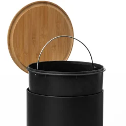 5five Botes De Basura Y Contenedores De Reciclaje>Cubo De basura Con Tapa De Bambú 30L