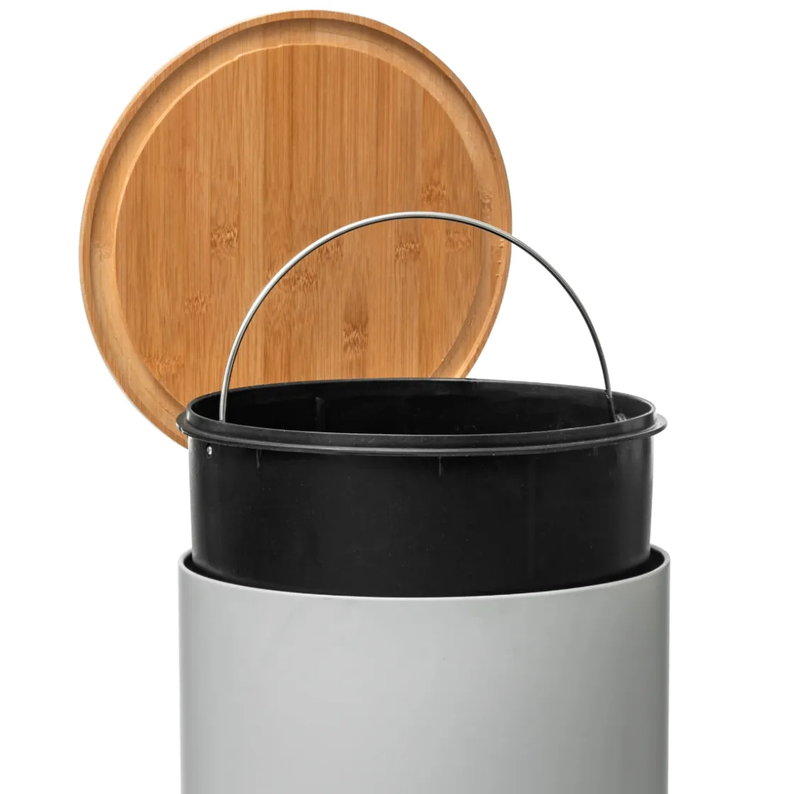 5five Botes De Basura Y Contenedores De Reciclaje>Cubo De basura Con Tapa De Bambú 30L