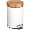 5five Cubos>Cubo de basura para baño con tapa de bambú