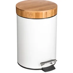 5five Cubos>Cubo de basura para baño con tapa de bambú