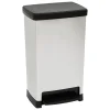 Botes De Basura Y Contenedores De Reciclaje>Cubo de basura plateado softclose 50L