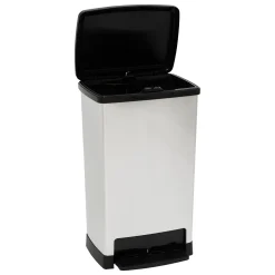 Botes De Basura Y Contenedores De Reciclaje>Cubo de basura plateado softclose 50L