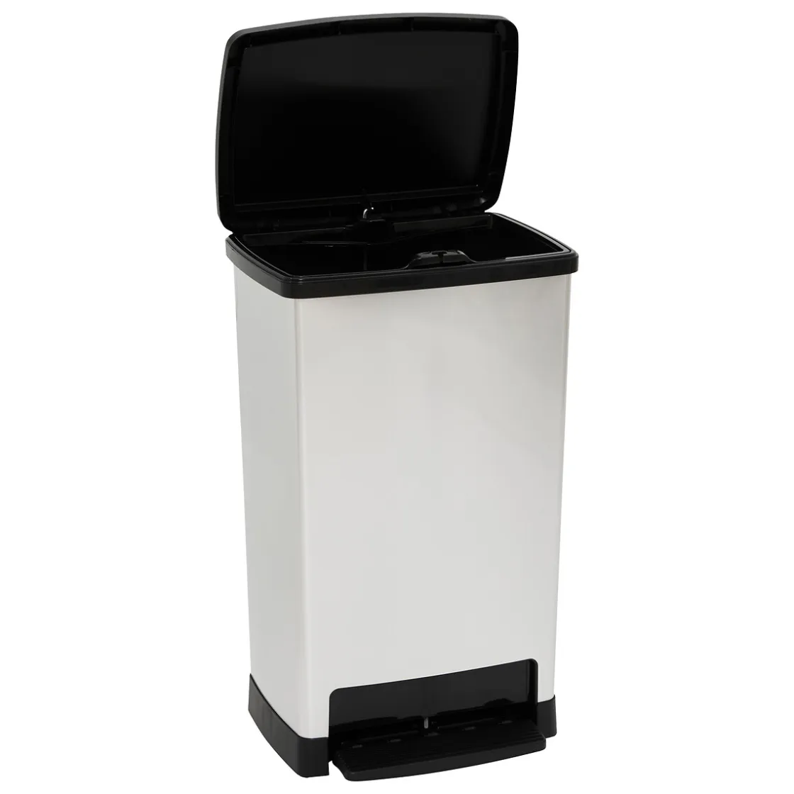 Botes De Basura Y Contenedores De Reciclaje>Cubo de basura plateado softclose 50L