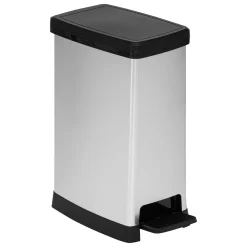 Botes De Basura Y Contenedores De Reciclaje>Cubo de basura plateado softclose 40L