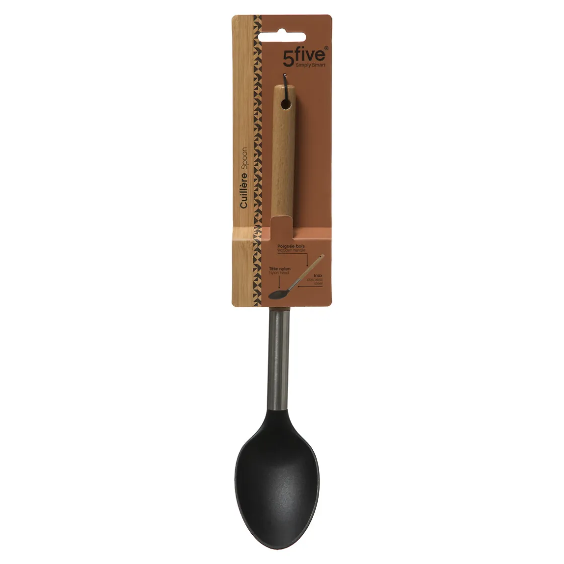 5five Utensilios Para Servir>Cuchara De Nailon Con Mango Madera