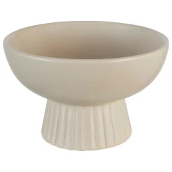atmosphera Accesorios|Estilo Contemporaneo>Cuenco CHAYA beige de cerámica 14x22x22cm