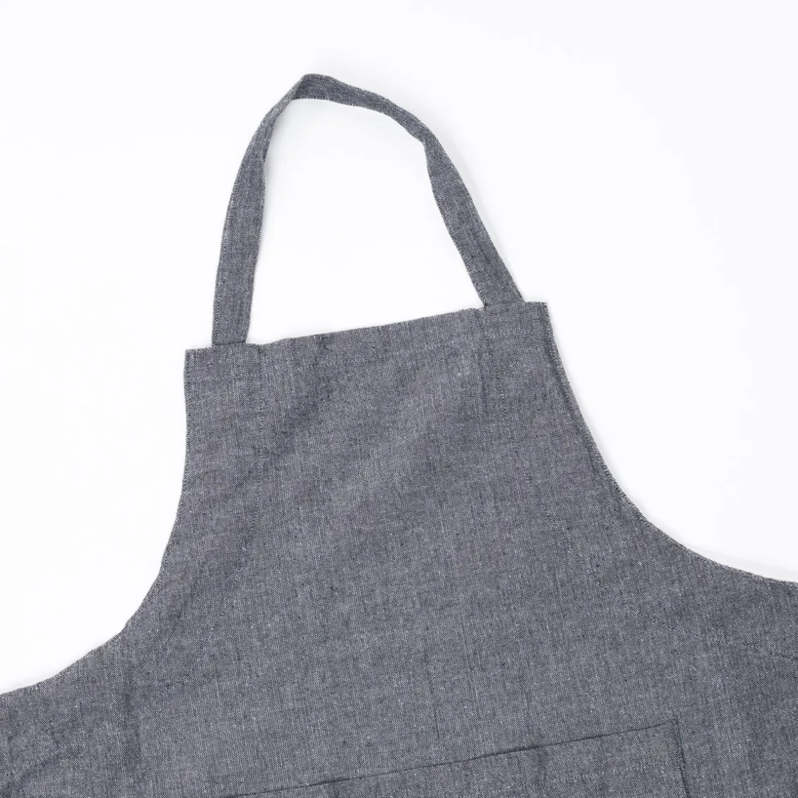 Delantales, Asas Y Paños>Delantal de cocina con frase gris oscuro 60x80cm