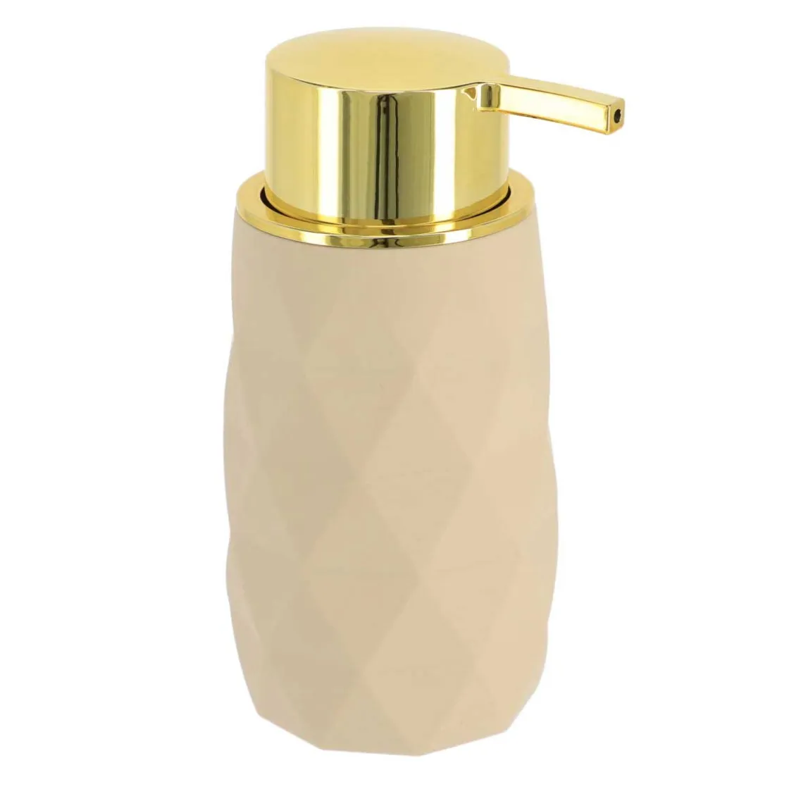 Accesorios De Lavabo>Dispensador Jabón Líquido Beige Y Dorado