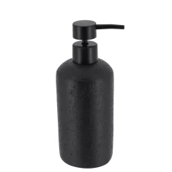 Accesorios De Lavabo>Dispensador Jabón Líquido Negro Efecto Piedra