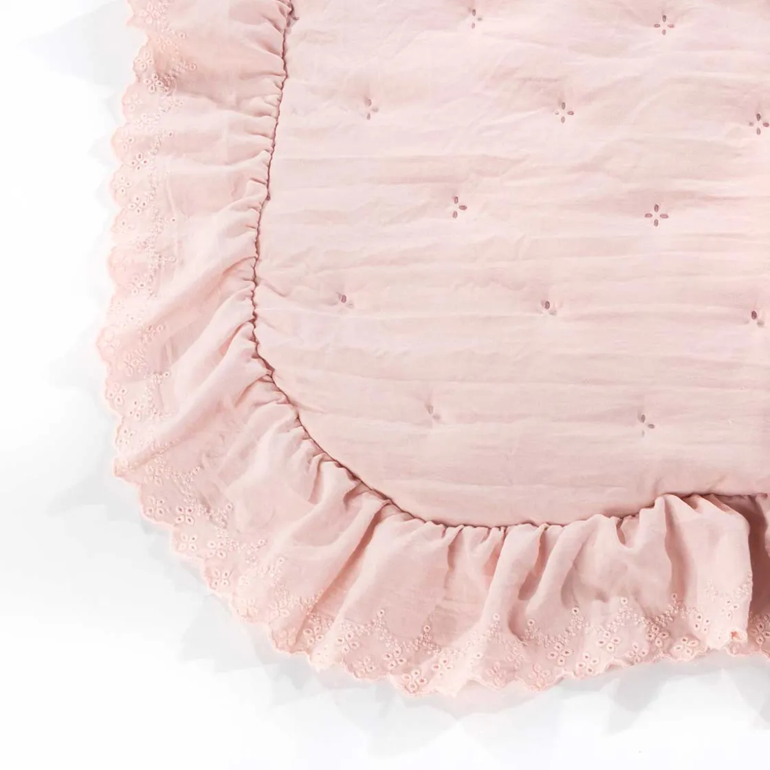 Edredones Y Colchas>Edredón AMALFI rosa con encaje 250x260cm