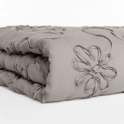 hôma Edredones Y Colchas>Edredón FLOWER NEST gris 220x240cm