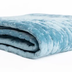 hôma Edredones Y Colchas>Edredón MIKA azul de terciopelo 160x220cm