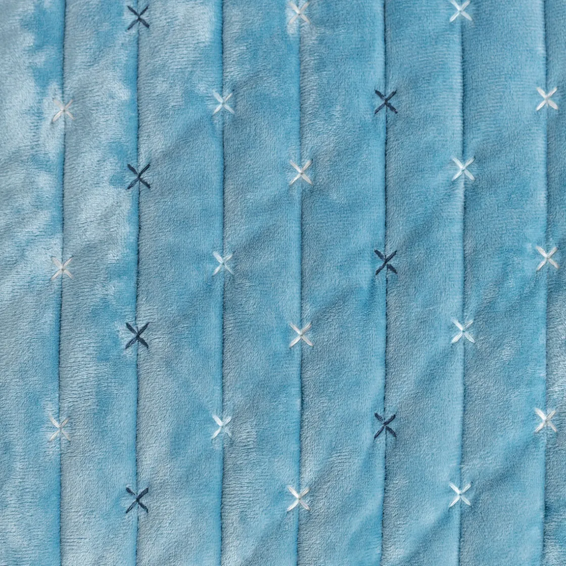 hôma Edredones Y Colchas>Edredón MIKA azul de terciopelo 160x220cm