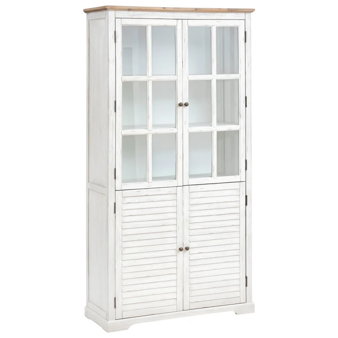 atmosphera Estantes Y Cómodas|Estilo Rústico>Escaparate OLIBIA blanco de mdf c/4 puertas 190cm
