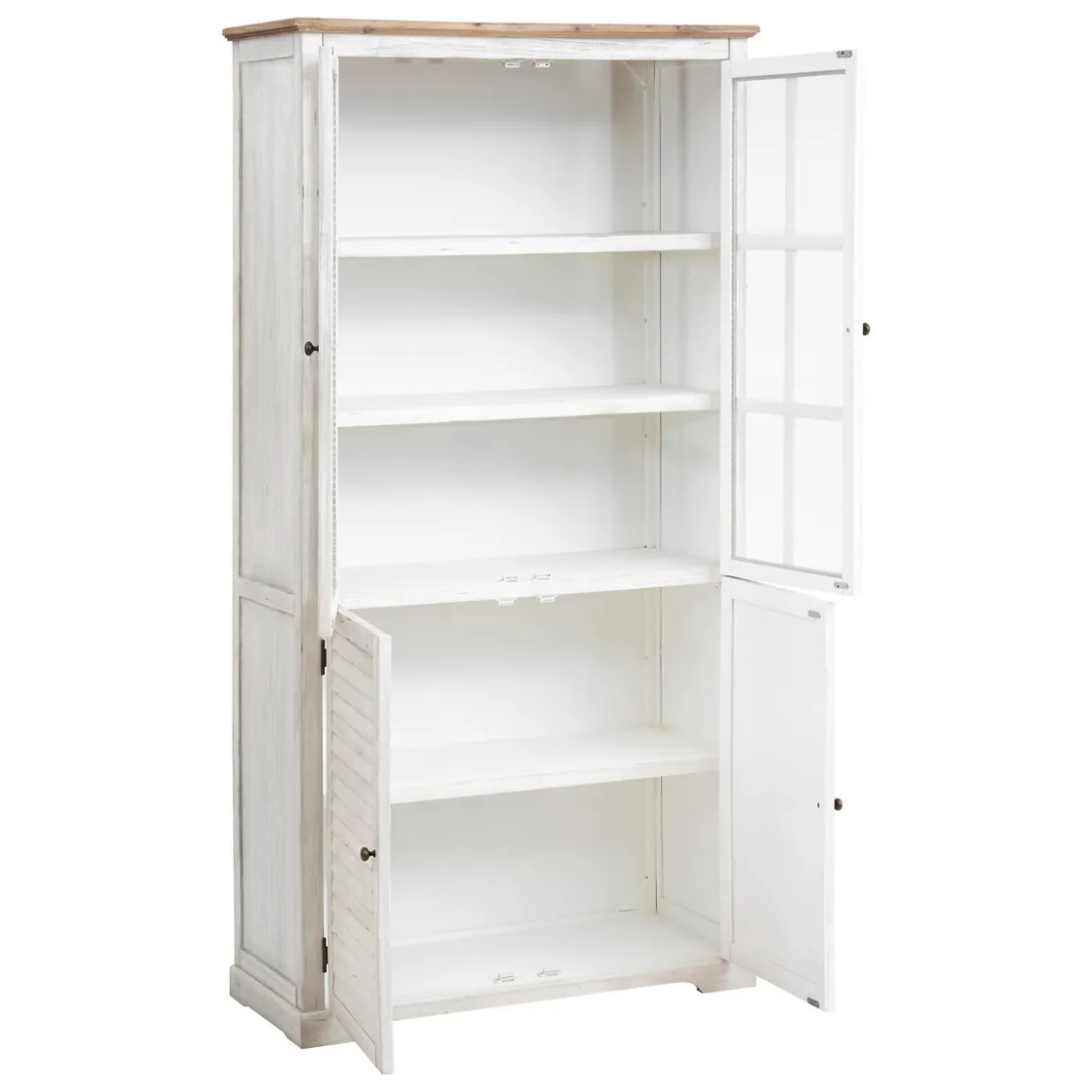 atmosphera Estantes Y Cómodas|Estilo Rústico>Escaparate OLIBIA blanco de mdf c/4 puertas 190cm