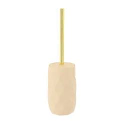 Soportes Papel Higiénico Y Portarrollos>Escobilla De Baño Beige y Dorado