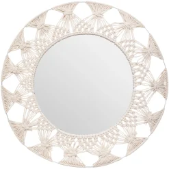 atmosphera Espejos>Espejo De Pared De Algodón Beige 56Cm