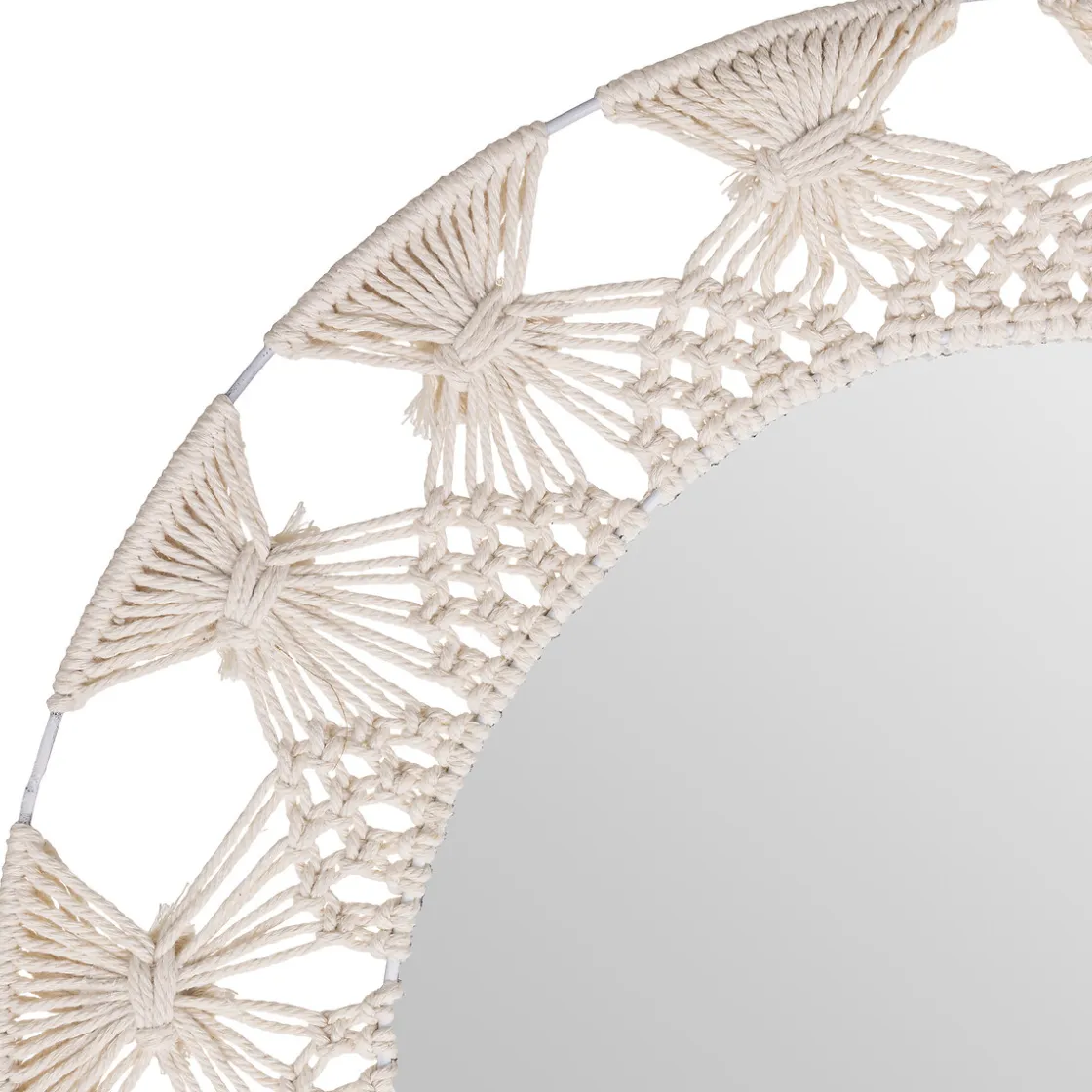 atmosphera Espejos>Espejo De Pared De Algodón Beige 56Cm