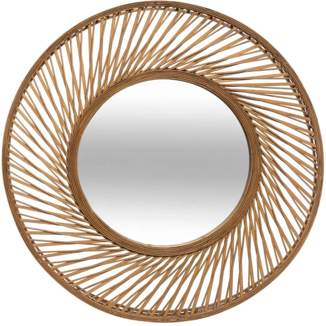 atmosphera Espejos|Estilo Oriental>Espejo De Pared Espiral De Bambú 72Cm