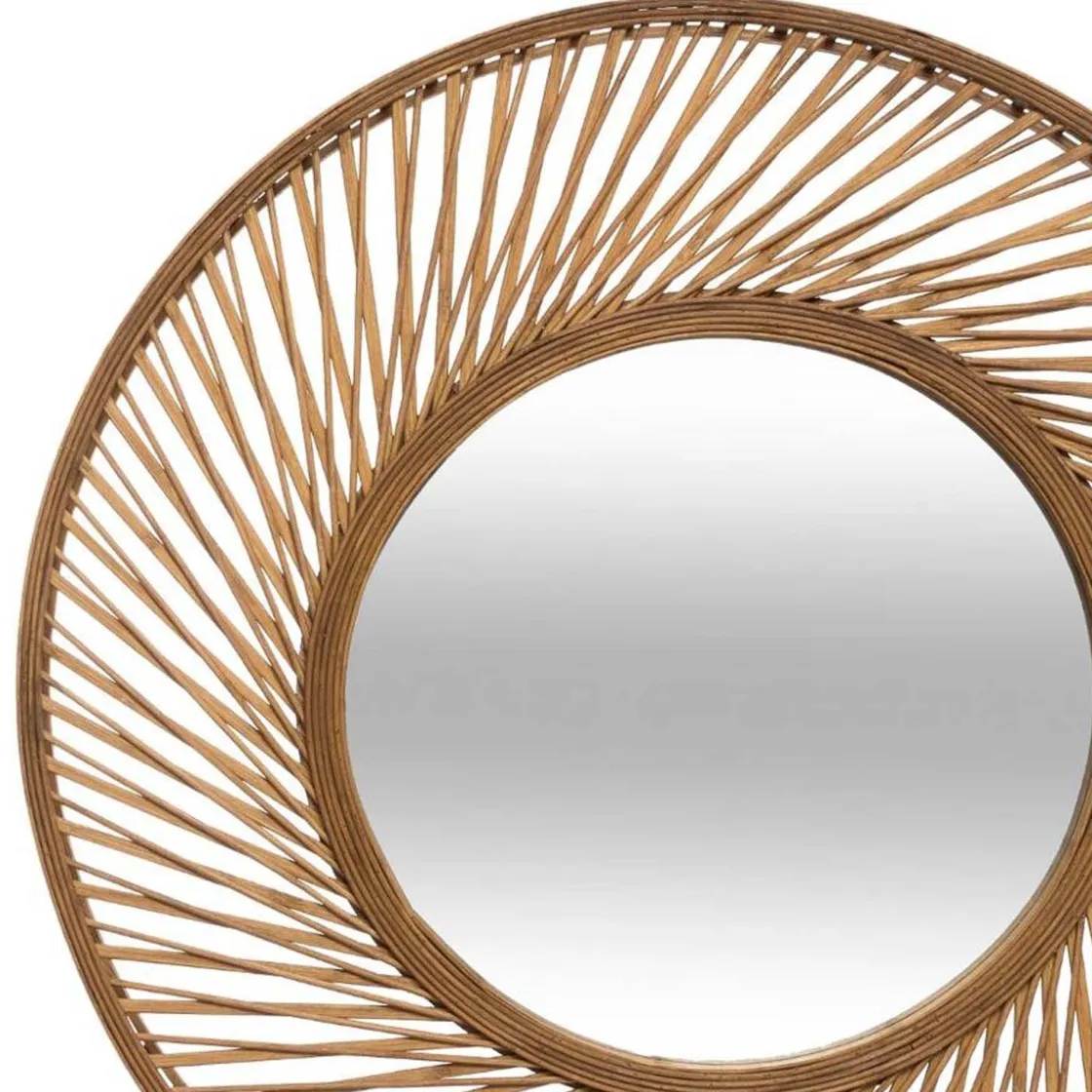 atmosphera Espejos|Estilo Oriental>Espejo De Pared Espiral De Bambú 72Cm