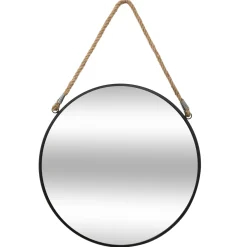 atmosphera Espejos>Espejo de pared ETNIC redondo negro con cuerda