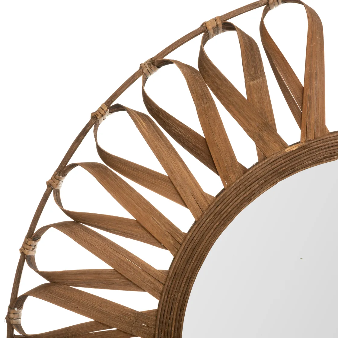 atmosphera Espejos|Estilo Étnico>Espejo De Pared Eve De Bambú Beige 93Cm