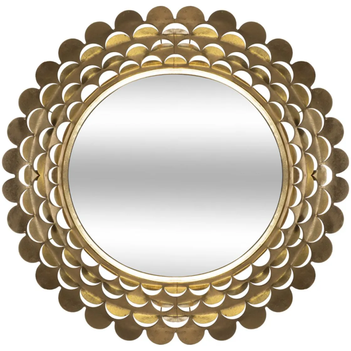 5five Espejos|Estilo Contemporaneo>Espejo De Pared Metal Flor Dorado 91x9Cm