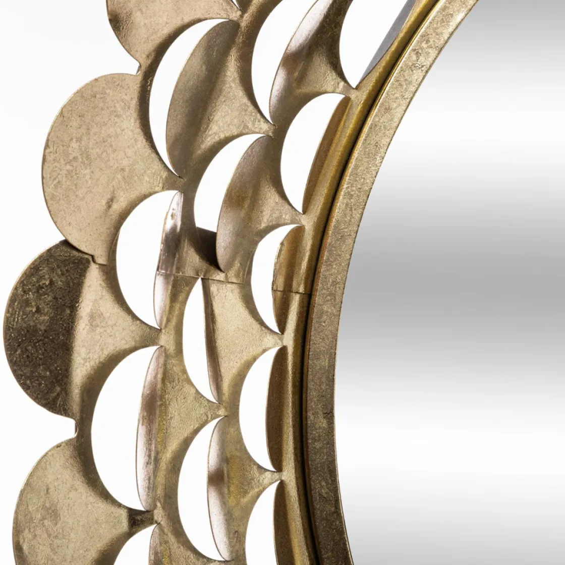 5five Espejos|Estilo Contemporaneo>Espejo De Pared Metal Flor Dorado 91x9Cm