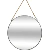 atmosphera Espejos>Espejo De Pared Metal Gris C/Cuerda 55Cm