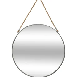 atmosphera Espejos>Espejo De Pared Metal Gris C/Cuerda 55Cm