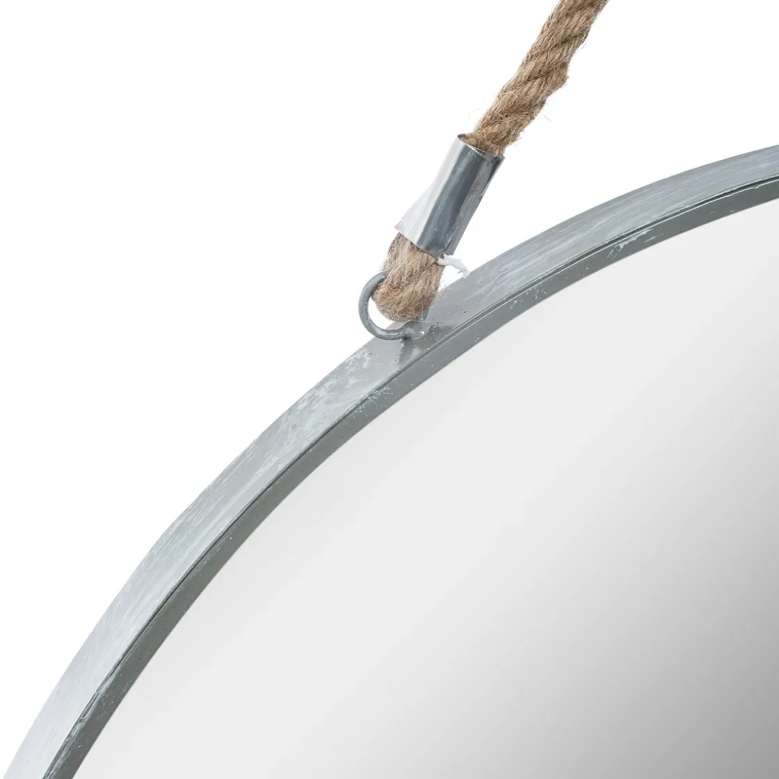 atmosphera Espejos>Espejo De Pared Metal Gris C/Cuerda 55Cm