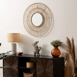 atmosphera Espejos|Estilo Étnico>Espejo De Pared Millie De Cuerda Beige 75cm
