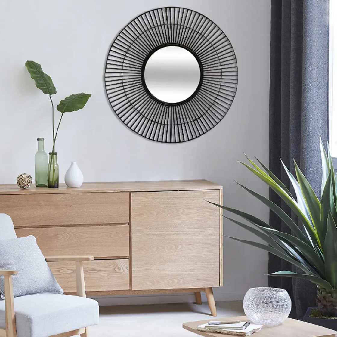 atmosphera Espejos>Espejo De Pared Negro De Bambú 77x4Cm