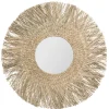 atmosphera Espejos|Estilo Oriental>Espejo De Pared Redondo Ael Beige De Rafia 80Cm