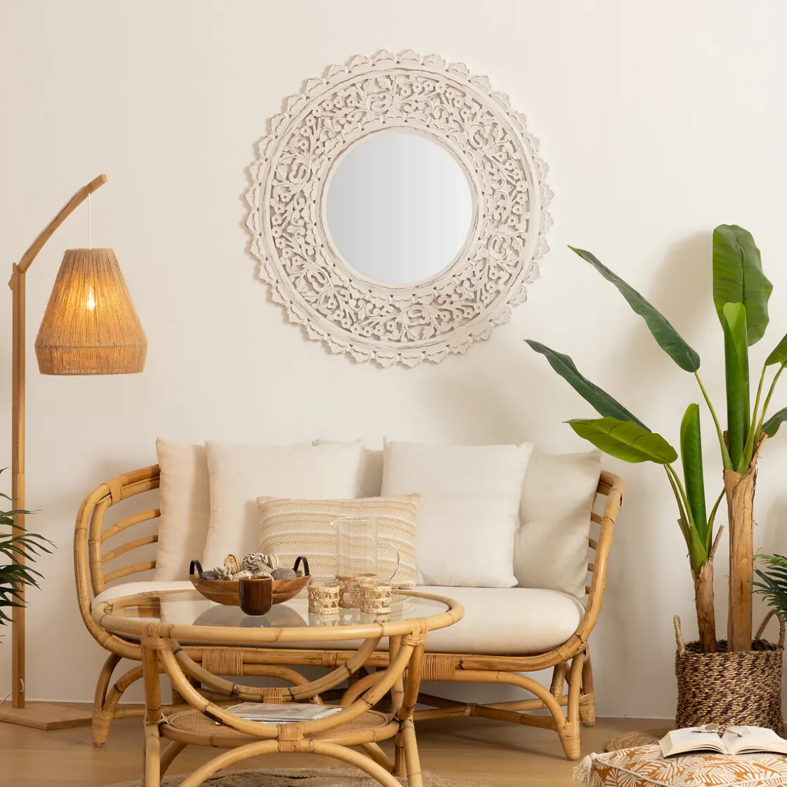 5five Espejos>Espejo De Pared Ritual Mdf Blanco 90Cm