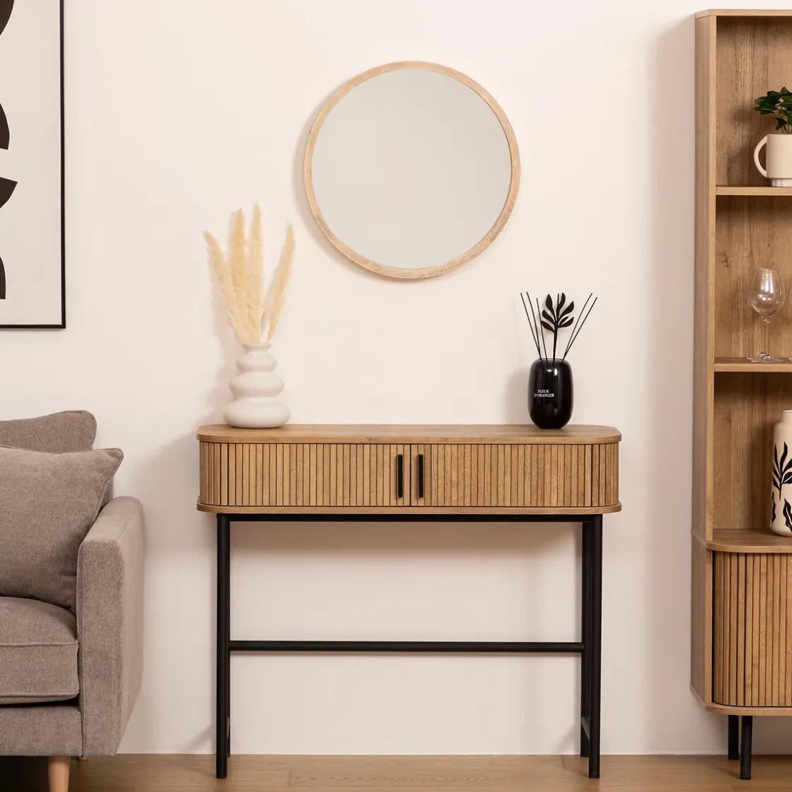 atmosphera Espejos>Espejo De Pared Scandinave Madera 50Cm