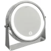 5five Espejos>Espejo Giratorio De Metal C/Led 19Cm